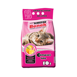 Super Benek® (Супер Бенек®) Бентонітовий Компактний суперпреміум грудкуючий наповнювач для котячого туалету з ароматом цитрусової свіжості