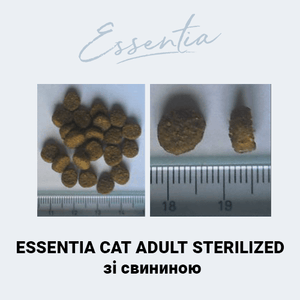 ESSENTIA® Sterilized - сухий беззерновий корм суперпреміум класу зі свининою для дорослих стерилізованих котів.