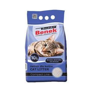 Super Benek® (Супер Бенек®) Бентонітовий Компактний суперпреміум грудкуючий наповнювач для котячого туалету з ароматом морської свіжості