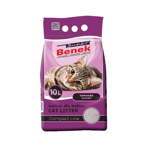 Super Benek® (Супер Бенек®) Бентонітовий Компактний грудкуючий суперпреміум наповнювач для котячого туалету з ароматом лаванди