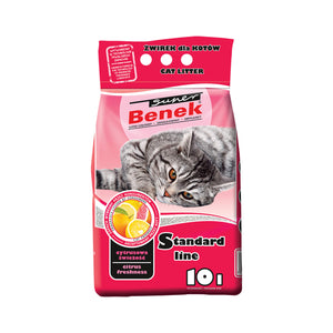 Super Benek® (Супер Бенек®) Бентонітовий Стандартний суперпреміум грудкуючий наповнювач для котячого туалету з ароматом цитрусової свіжості