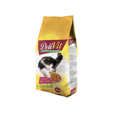 Завантажте зображення у програму перегляду галереї Delivit® Mix - сухий корм з м&#39;ясом, злаками та вітамінами для котів. Суміш із 3-х різних крокетів з туарином, гарні смакові якості та висока засвоюваність.
