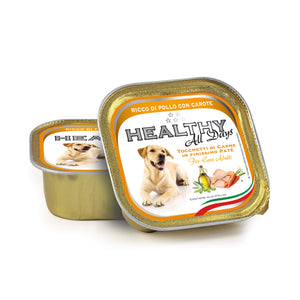 HEALTHY® All Days вологий корм для собак - паштет зі шматочками, з курятиною та морквою.