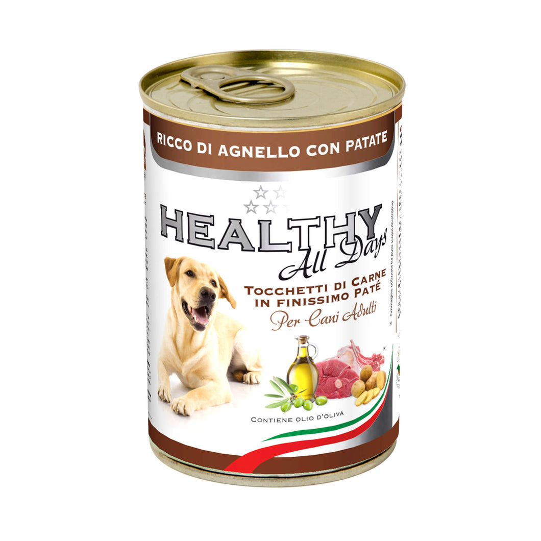 HEALTHY® All Days вологий корм для собак - паштет зі шматочками, з ягнятиною та картоплею.