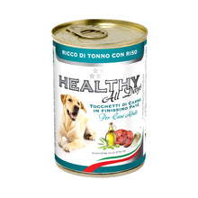 Завантажте зображення у програму перегляду галереї HEALTHY® All Days вологий корм для собак - паштет зі шматочками, з тунцем та рисом.
