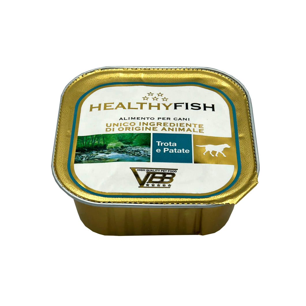 HEALTHY® Fish монопротеїновий вологий корм для собак - паштет з фореллю та картоплею.